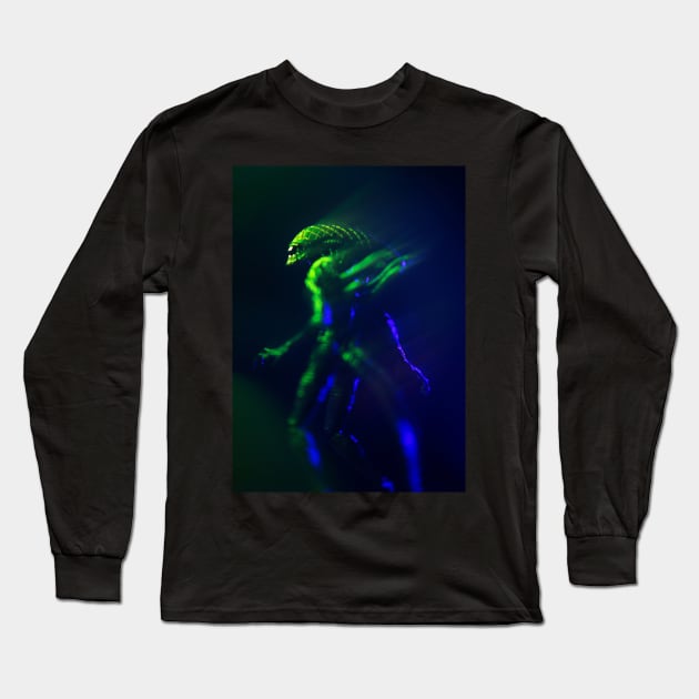 Grid Alien Long Sleeve T-Shirt by Mikes Monsters